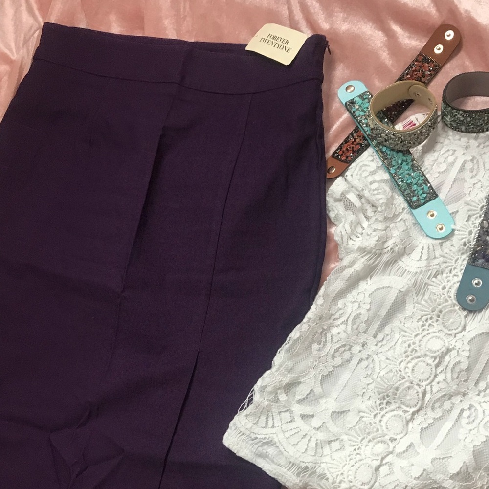 Purple forever 21 pencil skirt
